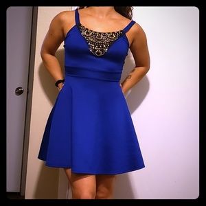 NWOT Small beaded blue dress
